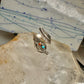 Vintage Sterling Silver Southwest Turquoise Coral Feather Wrap Ring Size 8.50 Adj 925