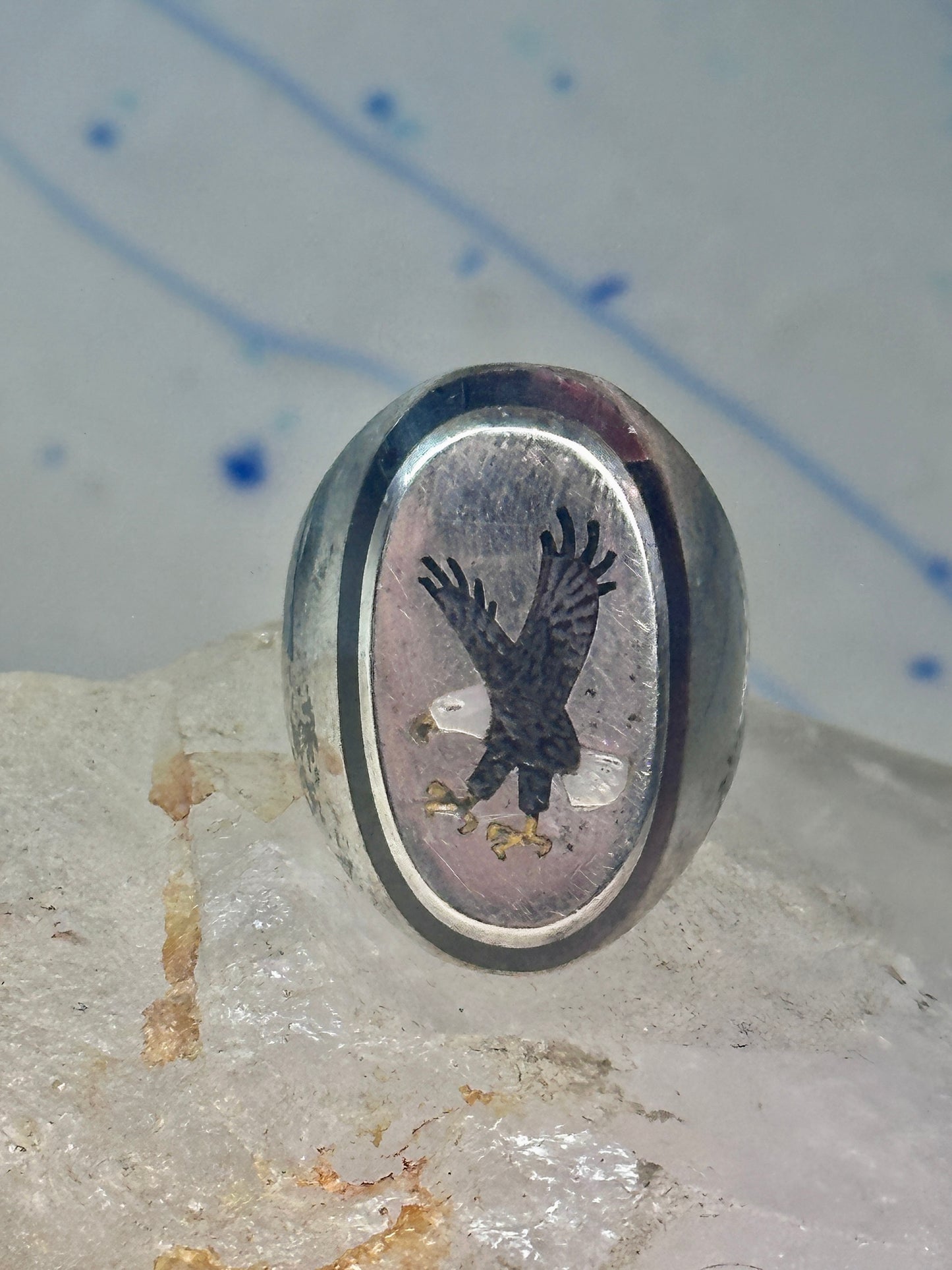 Navajo Eagle ring size_9.25 sterling silver women men signed BB