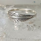 Feather ring Feather stacker band size 5 sterling silver women girls