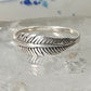 Feather ring Feather stacker band size 5 sterling silver women girls