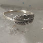 Feather ring feather stacker band size 7.50 sterling silver women girls