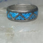 Vintage Zuni ring turquoise chips size 5.25 wedding band sterling silver
