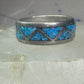 Vintage Zuni ring turquoise chips size 5.25 wedding band sterling silver