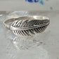 Feather ring Feather stacker band size 5 sterling silver women girls