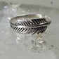 Feather ring Feather stacker band size 5 sterling silver women girls