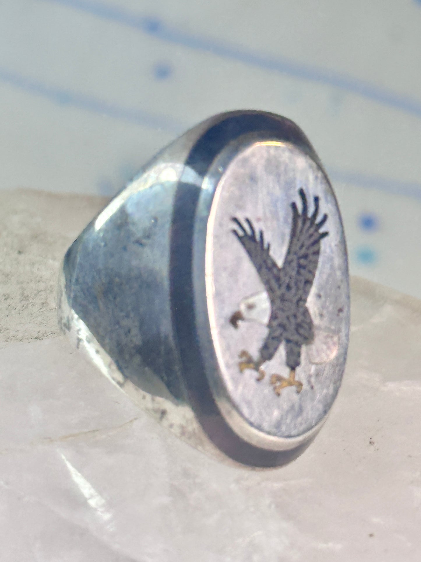 Navajo Eagle ring size_9.25 sterling silver women men signed BB