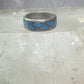 Vintage Zuni ring turquoise chips size 5.25 wedding band sterling silver