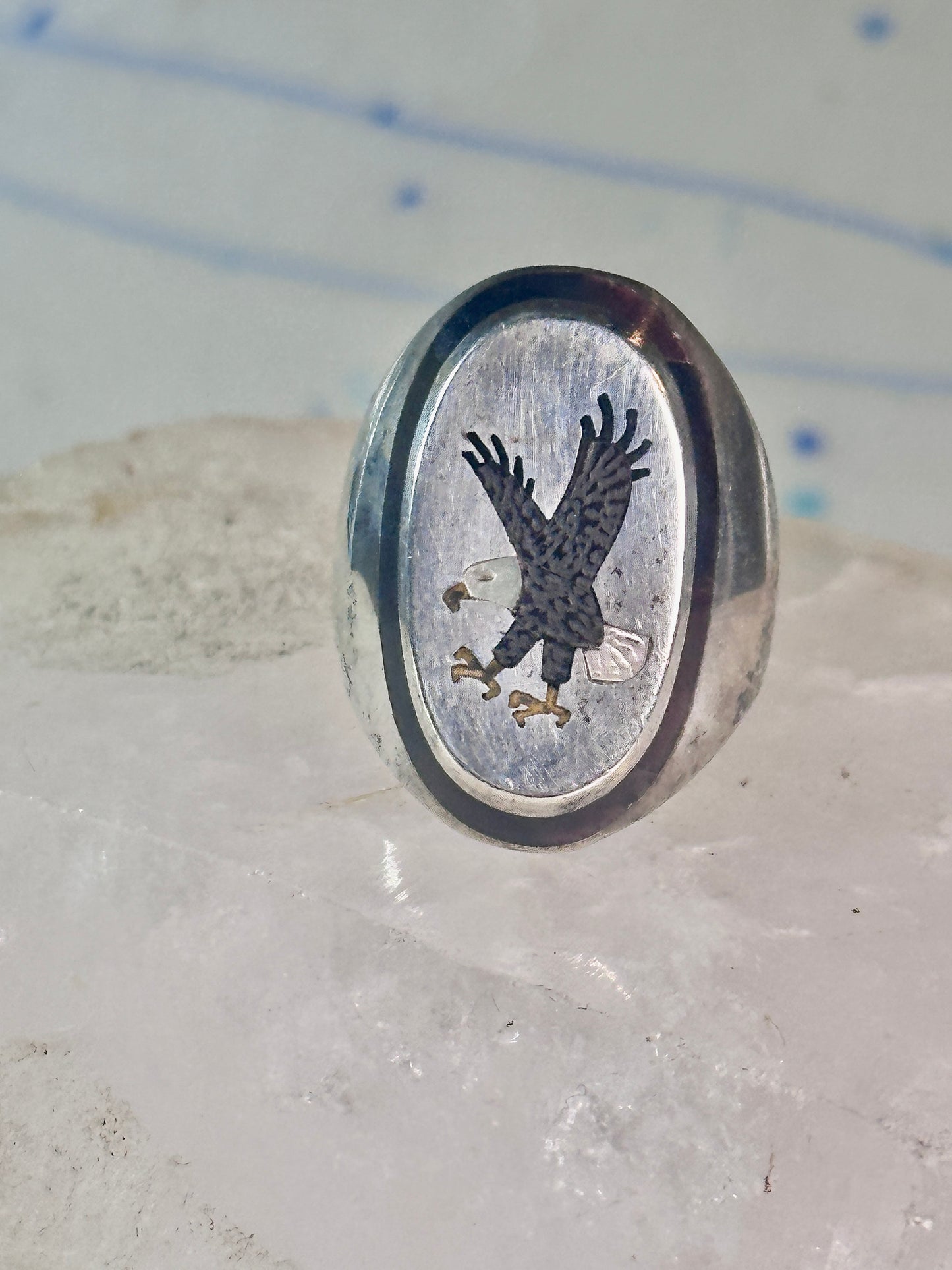 Navajo Eagle ring size_9.25 sterling silver women men signed BB