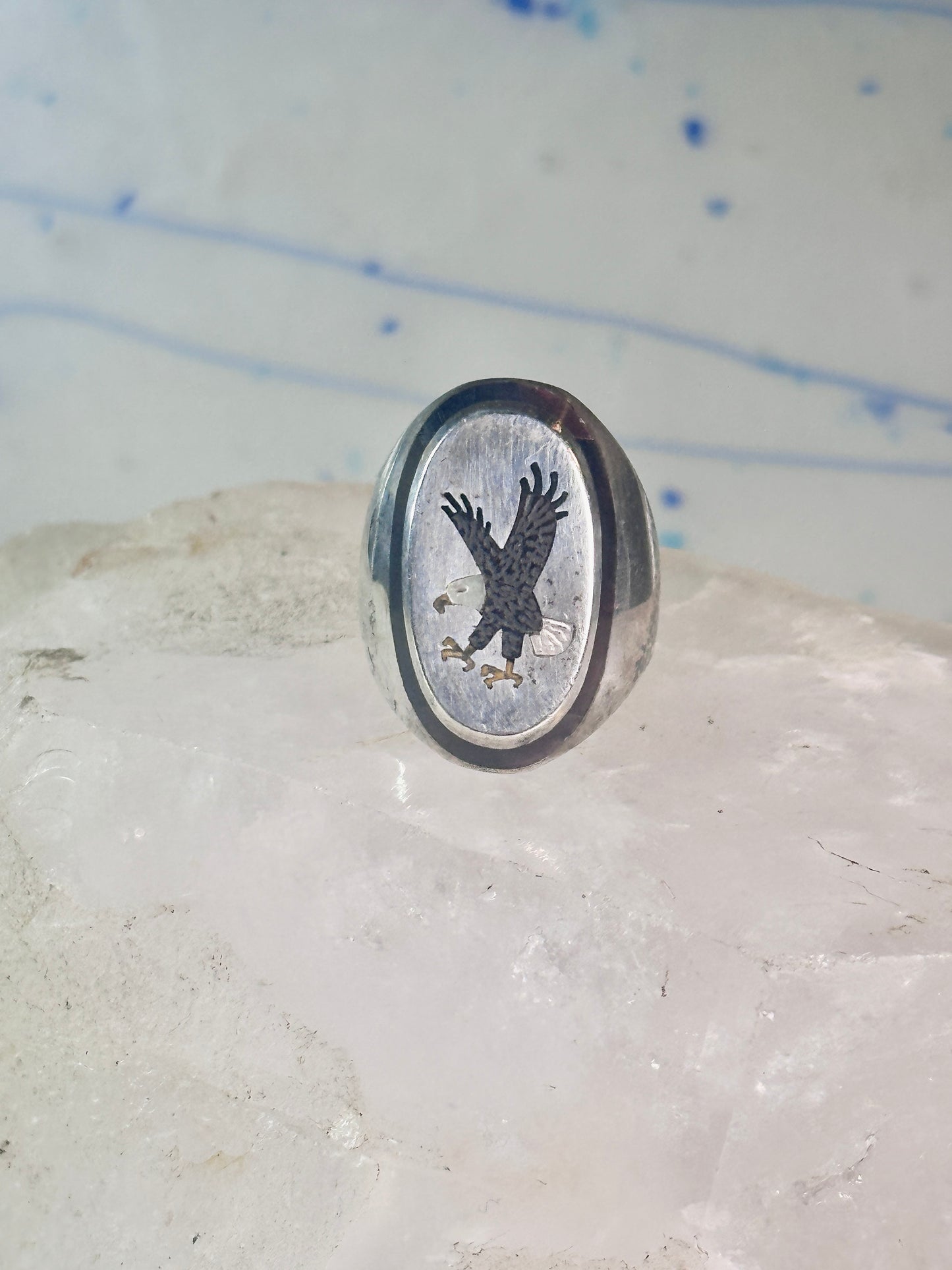 Navajo Eagle ring size_9.25 sterling silver women men signed BB
