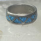 Vintage Zuni ring turquoise chips size 5.25 wedding band sterling silver
