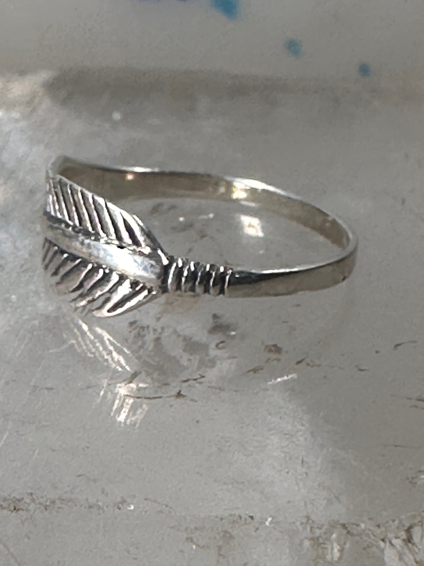 Feather ring feather stacker band size 7.50 sterling silver women girls
