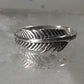 Feather ring feather stacker band size 7.50 sterling silver women girls