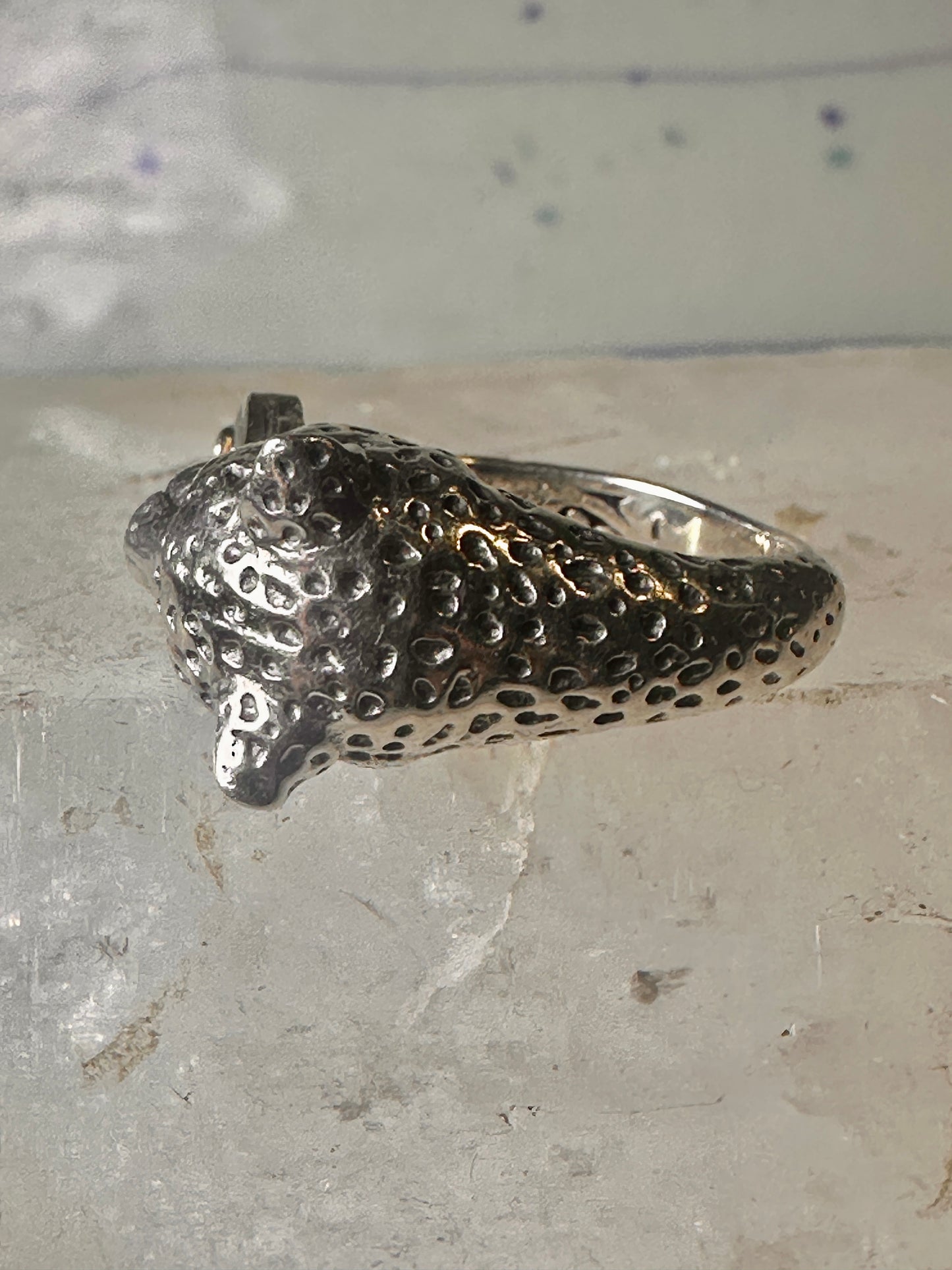 Tiger ring size 8 Sonia Bitton holding stone sterling silver women men signed SB