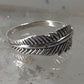 Feather ring feather stacker band size 7.50 sterling silver women girls