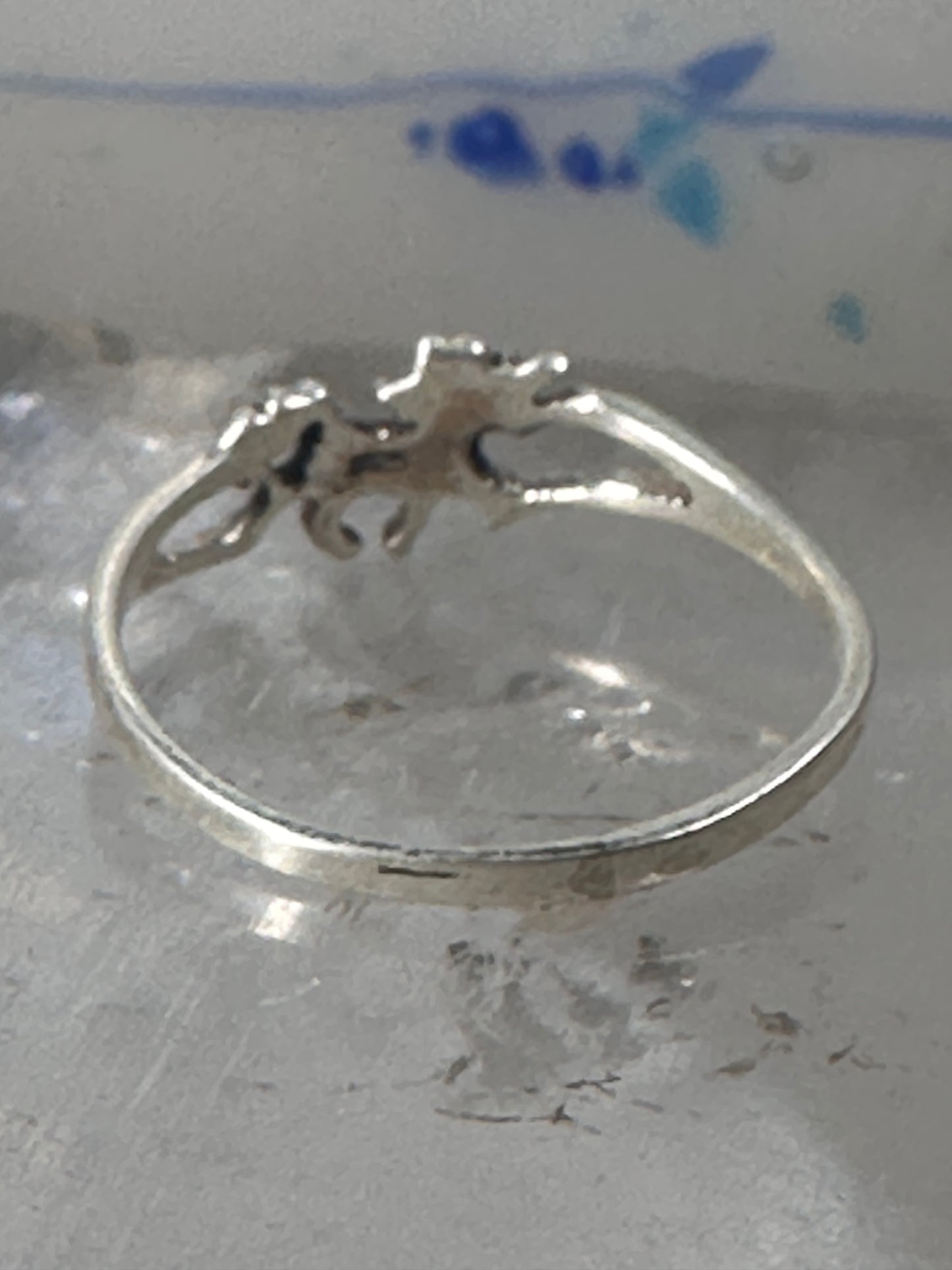 Unicorn ring  horse stacker band size 9 sterling silver women girls