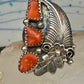 Vintage Sterling Silver Signed D Daniel Benally Navajo Red Coral Flower Ring Size 6.50 925