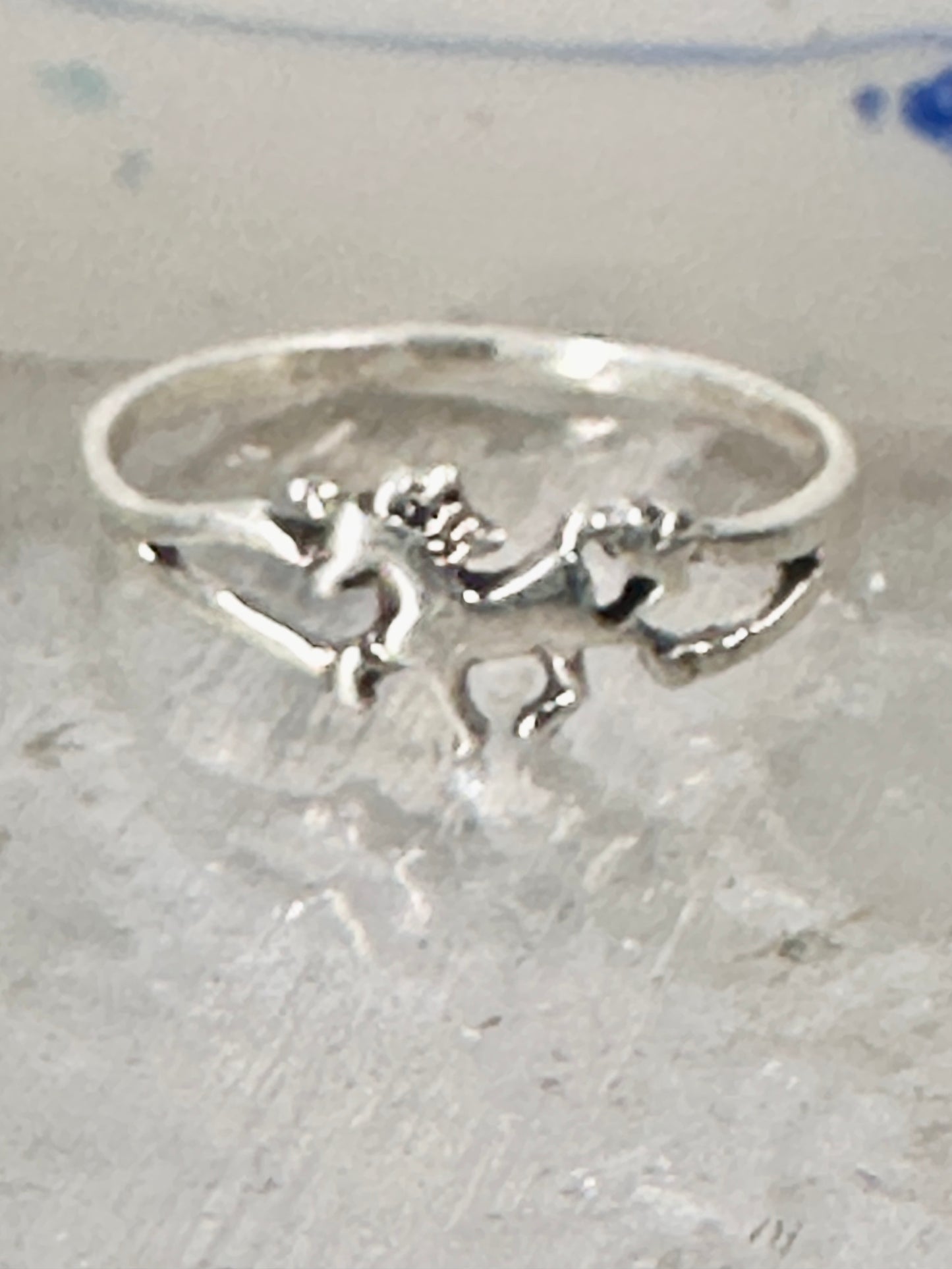 Unicorn ring  horse stacker band size 9 sterling silver women girls