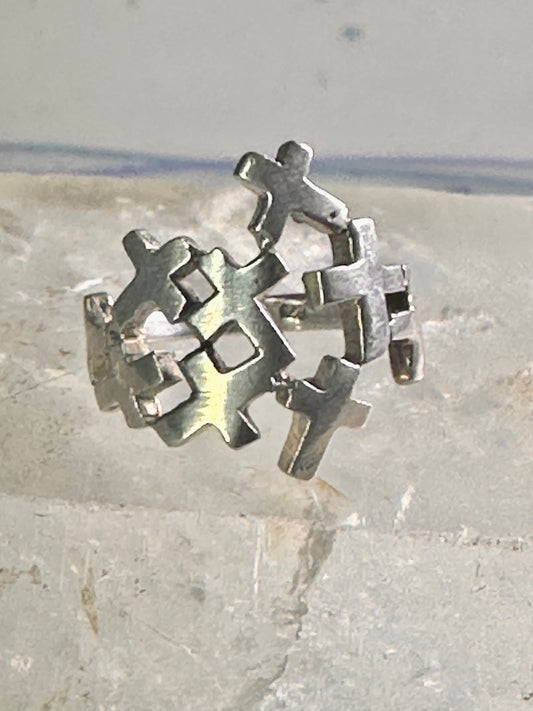 Cross ring size 6.75 cross religious band sterling silver women girls