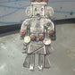 Navajo Ring Long Kachina coral size 9 sterling silver women