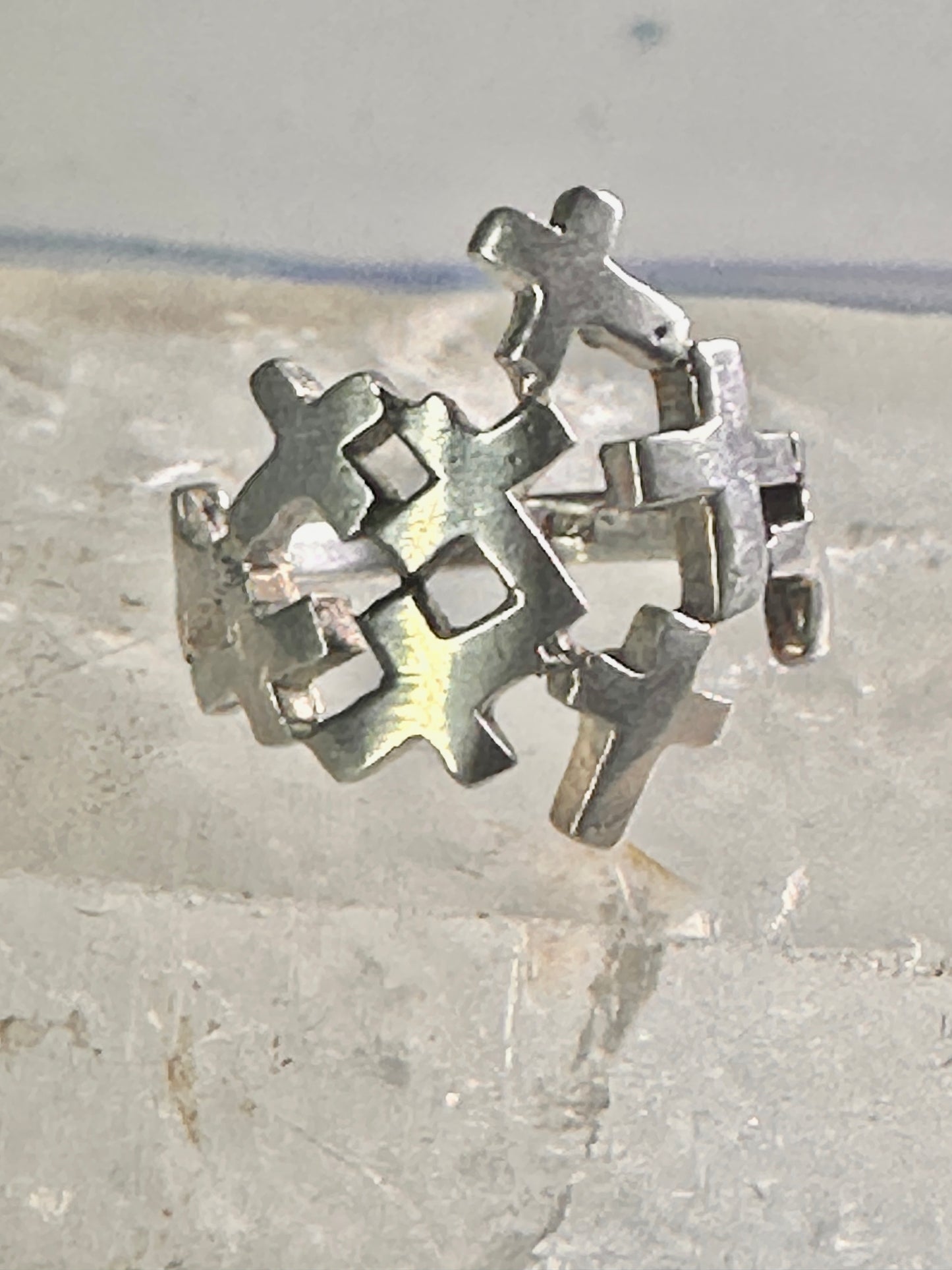 Cross ring size 6.75&nbsp; cross religious band sterling silver women girls