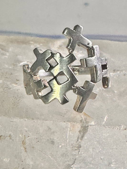 Cross ring size 6.75 cross religious band sterling silver women girls