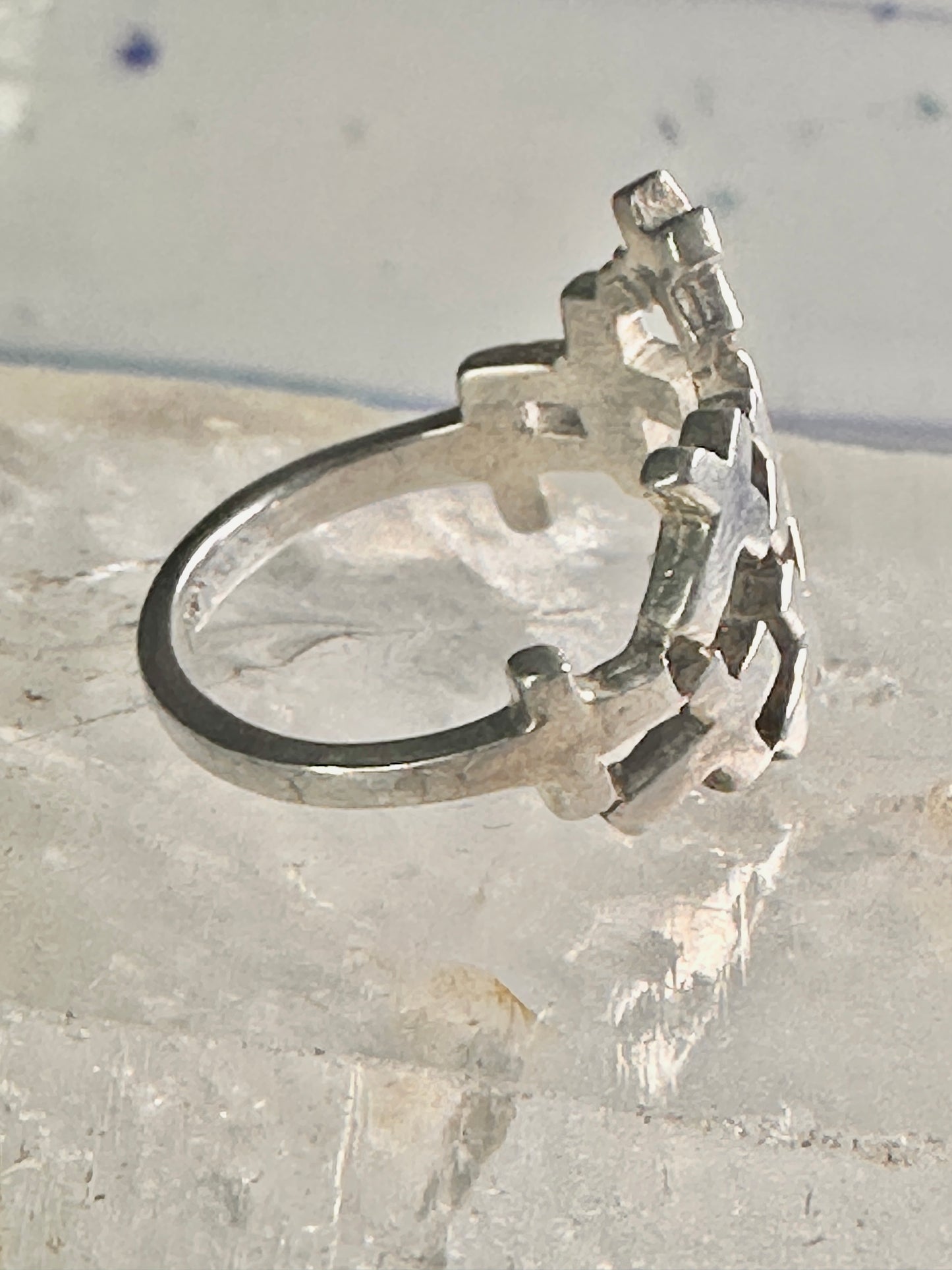 Cross ring size 6.75&nbsp; cross religious band sterling silver women girls