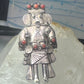 Navajo Ring Long Kachina coral size 9 sterling silver women