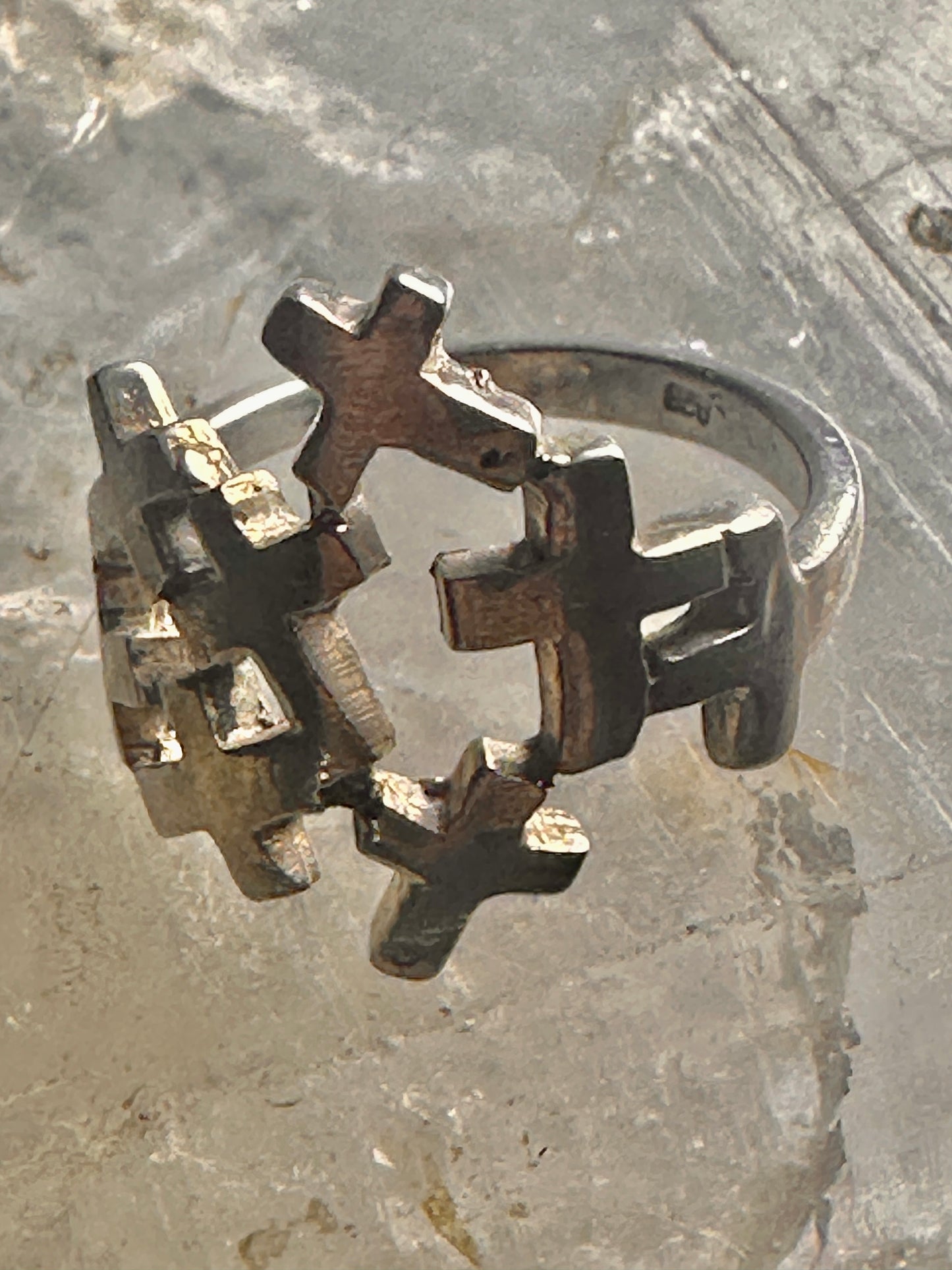 Cross ring size 6.75&nbsp; cross religious band sterling silver women girls
