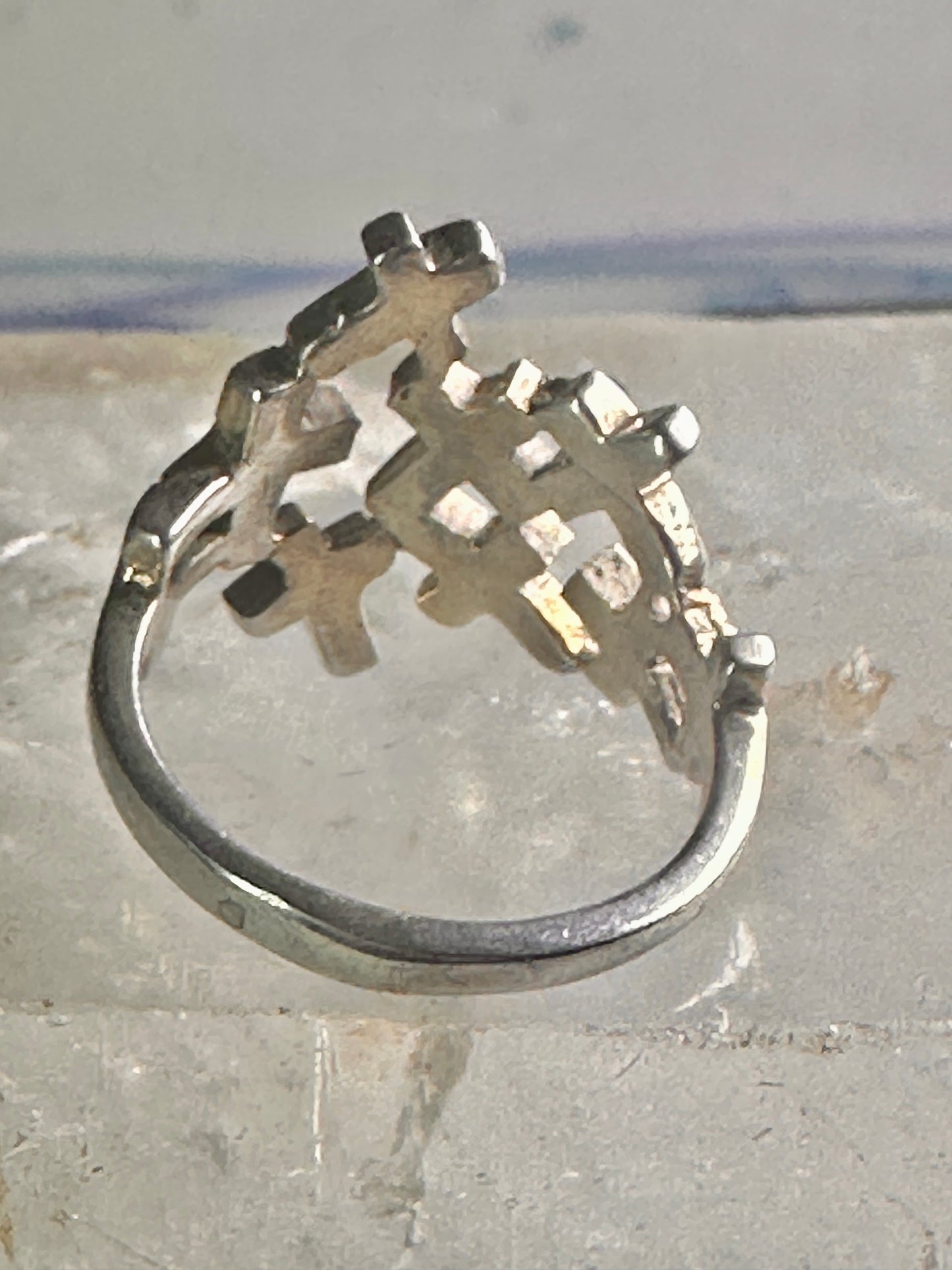 Cross ring size 6.75&nbsp; cross religious band sterling silver women girls