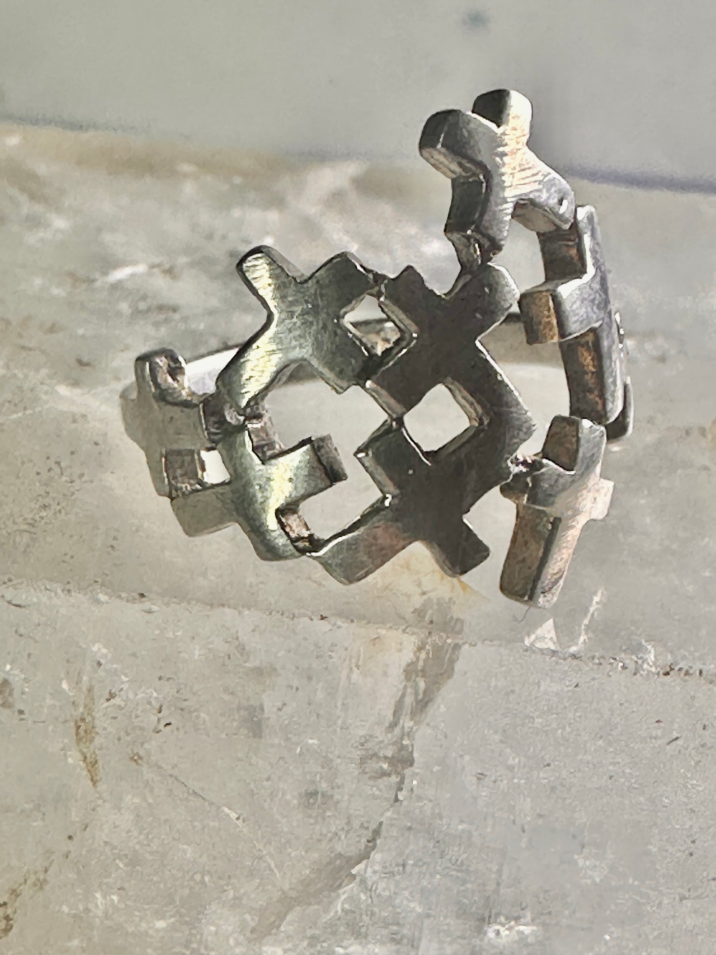Cross ring size 6.75&nbsp; cross religious band sterling silver women girls