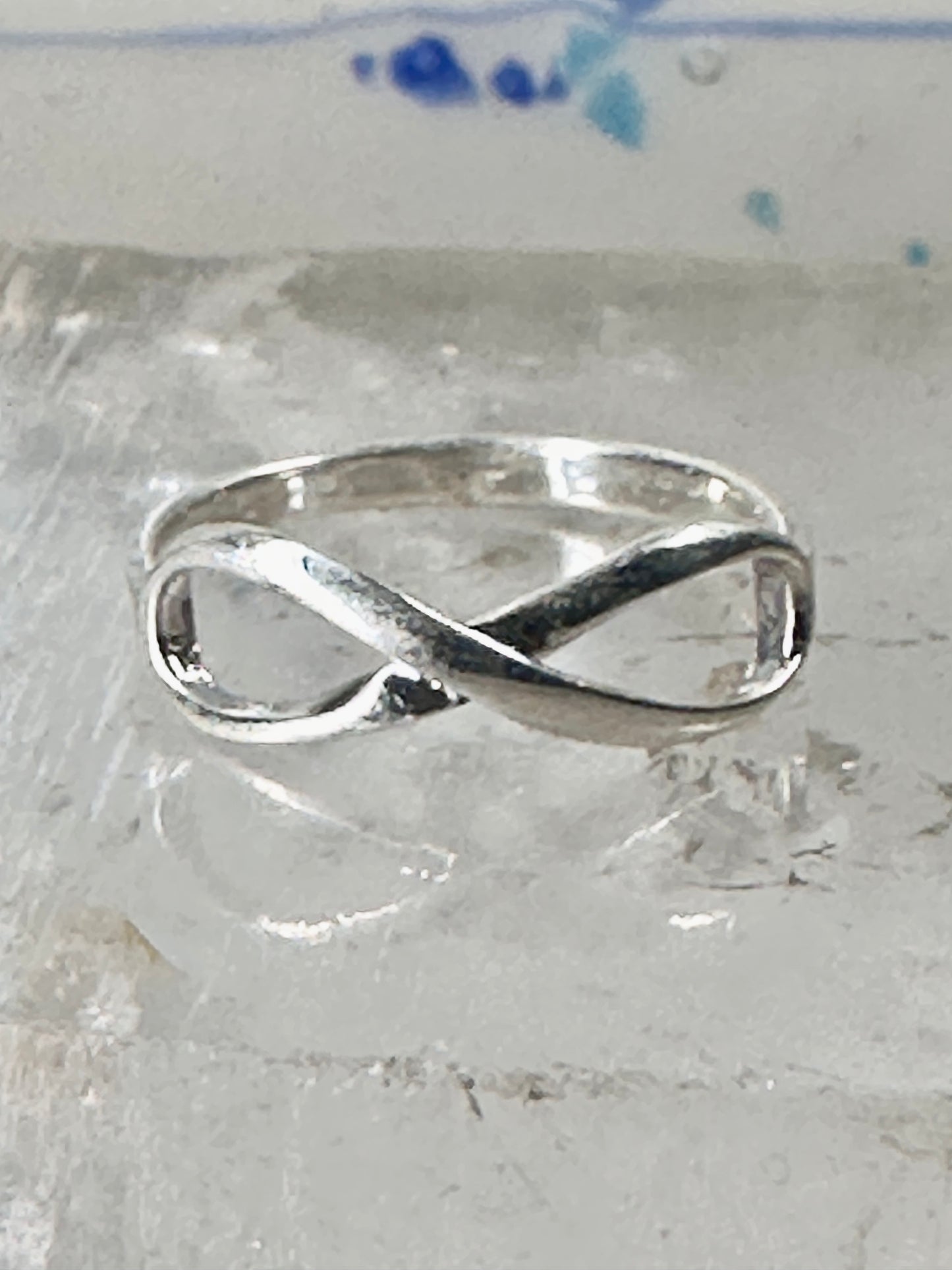 Infinity ring figure 8 band size 6.25 sterling silver women girls