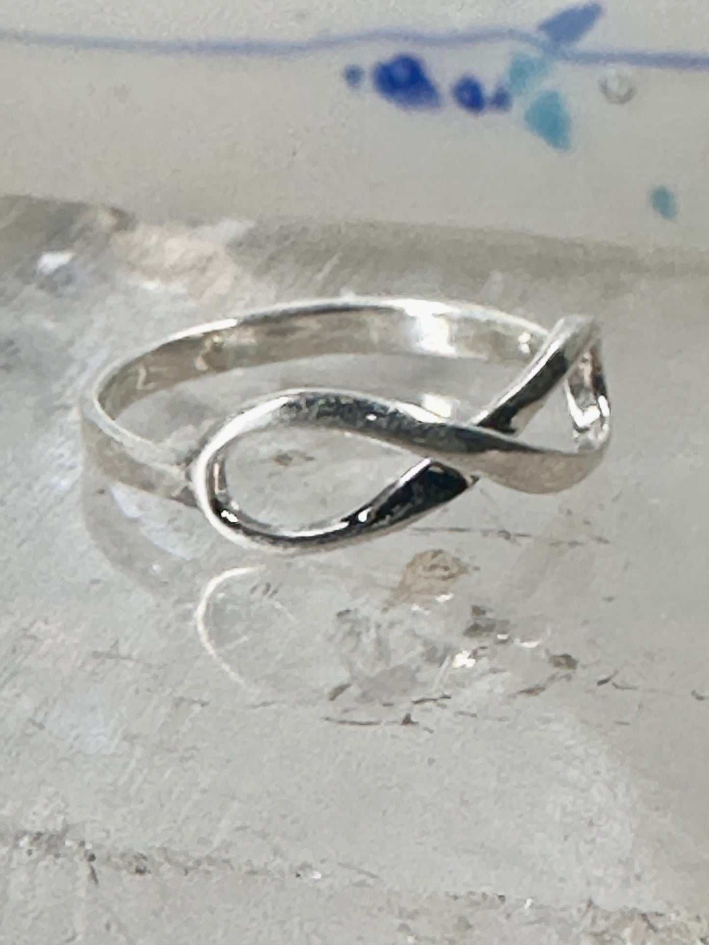 Infinity ring figure 8 band size 6.25 sterling silver women girls