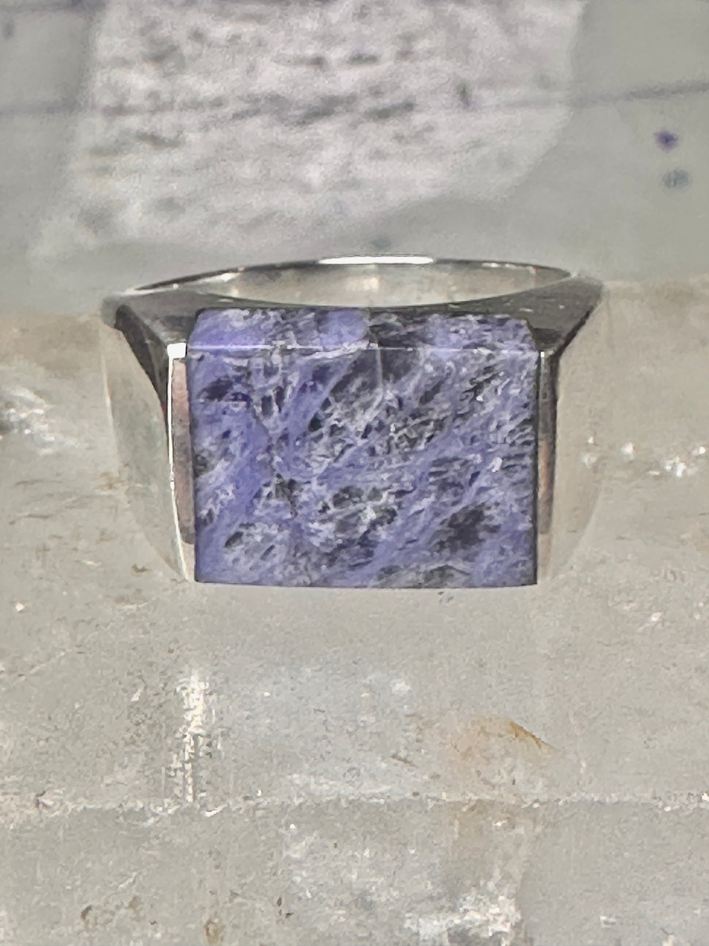 Sodalite ring size 12 southwestern sterling silver women men