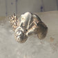 Vintage Safari ring Elephant Zebra Giraffe Lion band size 6.5 sterling silver women