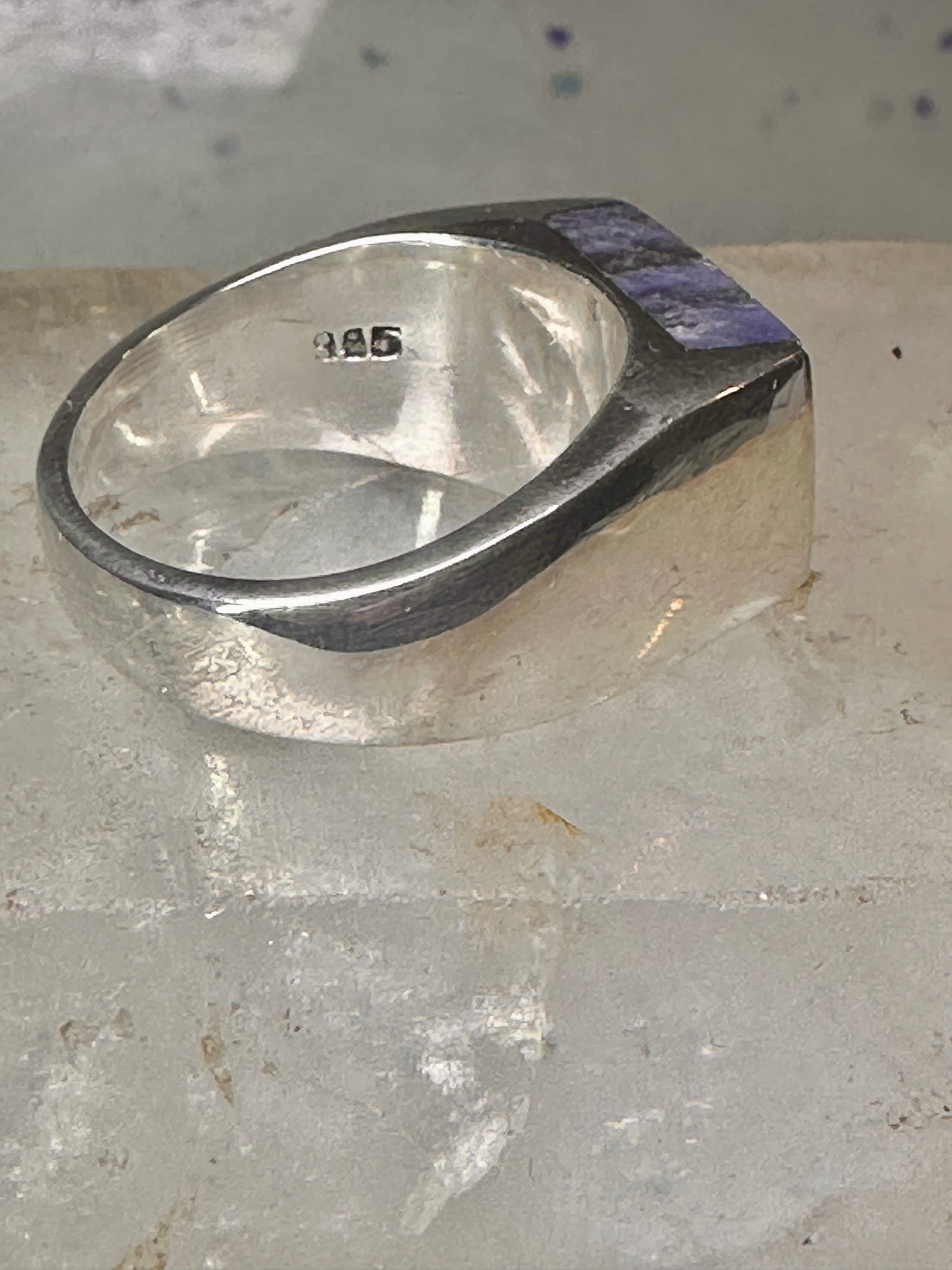 Sodalite ring size 12 southwestern sterling silver women men