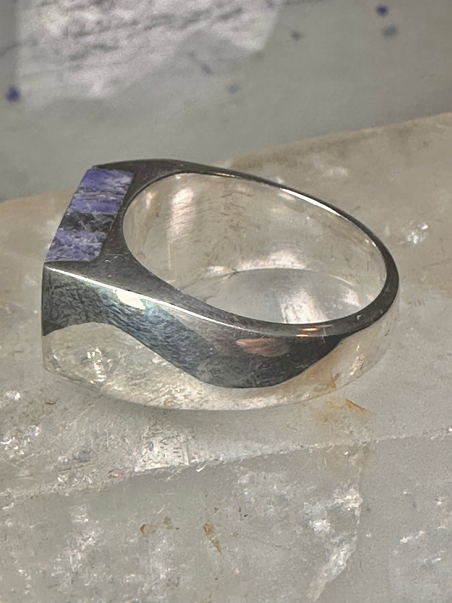 Sodalite ring size 12 southwestern sterling silver women men