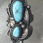 Navajo ring Turquoise leaves squash blossom sterling silver size 5.50 women girls