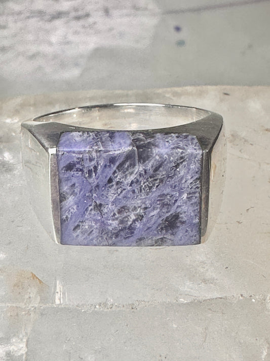 Sodalite ring size 12 southwestern sterling silver women men