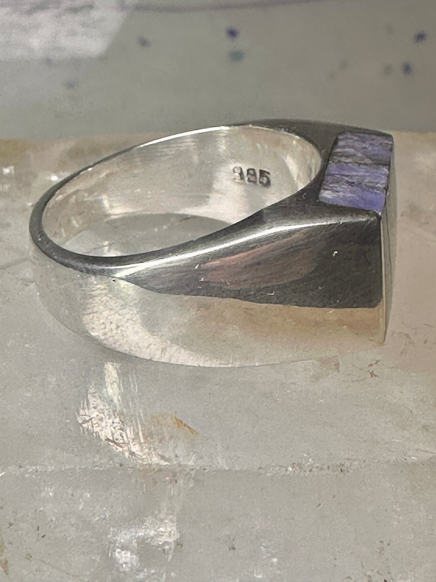 Sodalite ring size 12 southwestern sterling silver women men