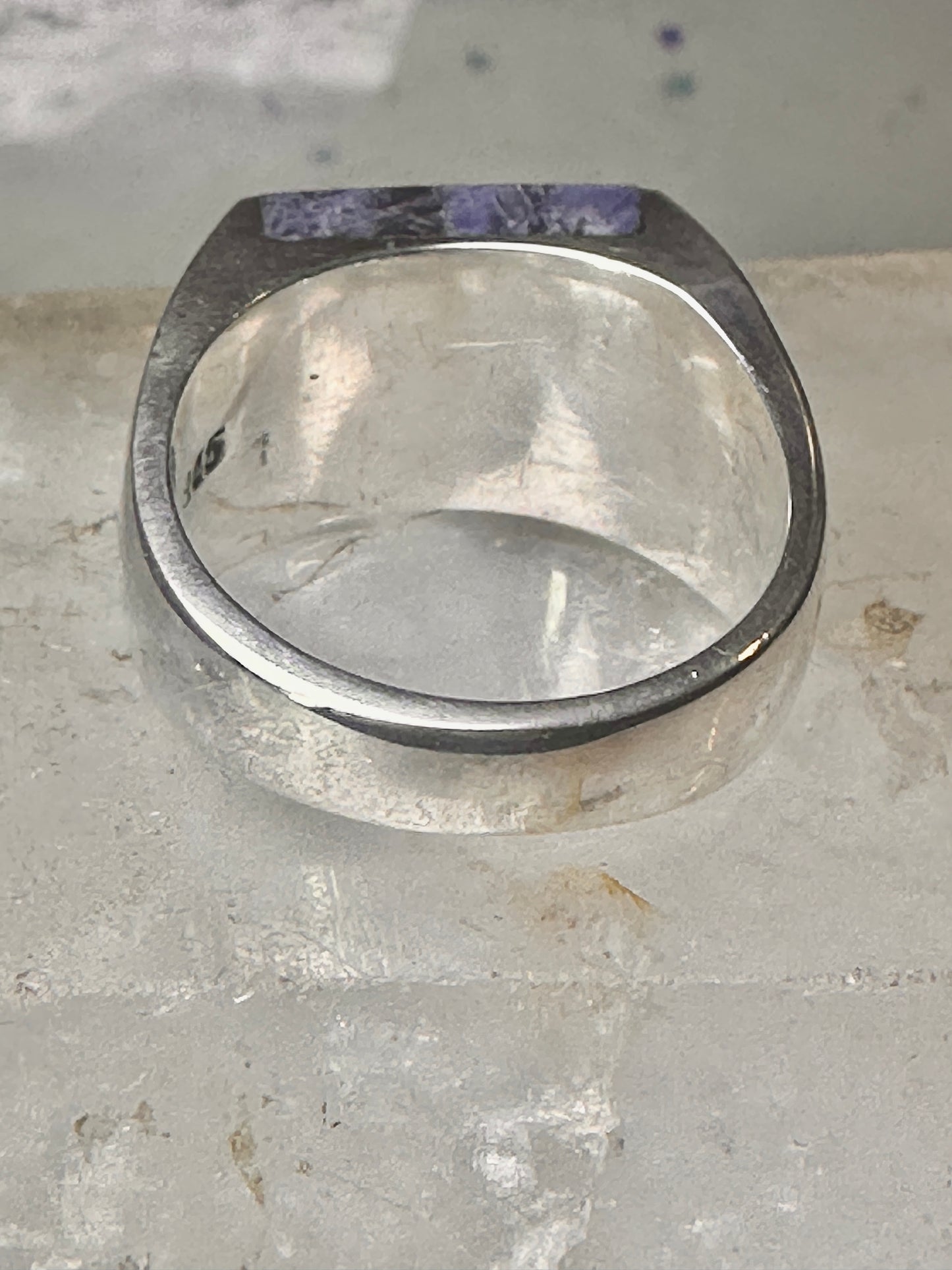 Sodalite ring size 12 southwestern sterling silver women men
