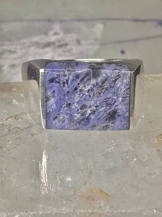 Sodalite ring size 12 southwestern sterling silver women men
