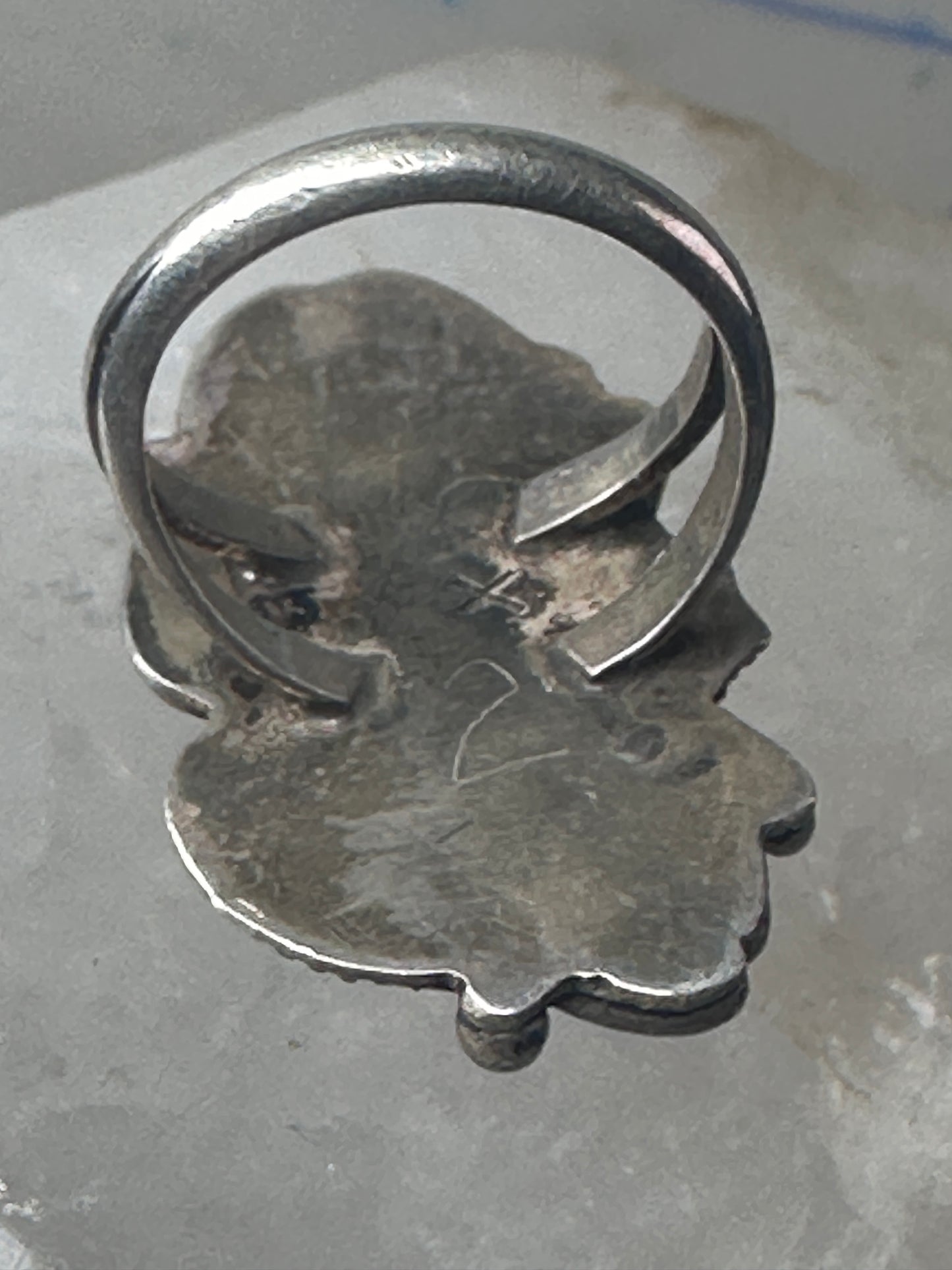 Navajo ring Turquoise leaves squash blossom sterling silver size 5.50 women girls