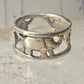 Vintage ring Elephant band size 5 sterling silver women girls pinky