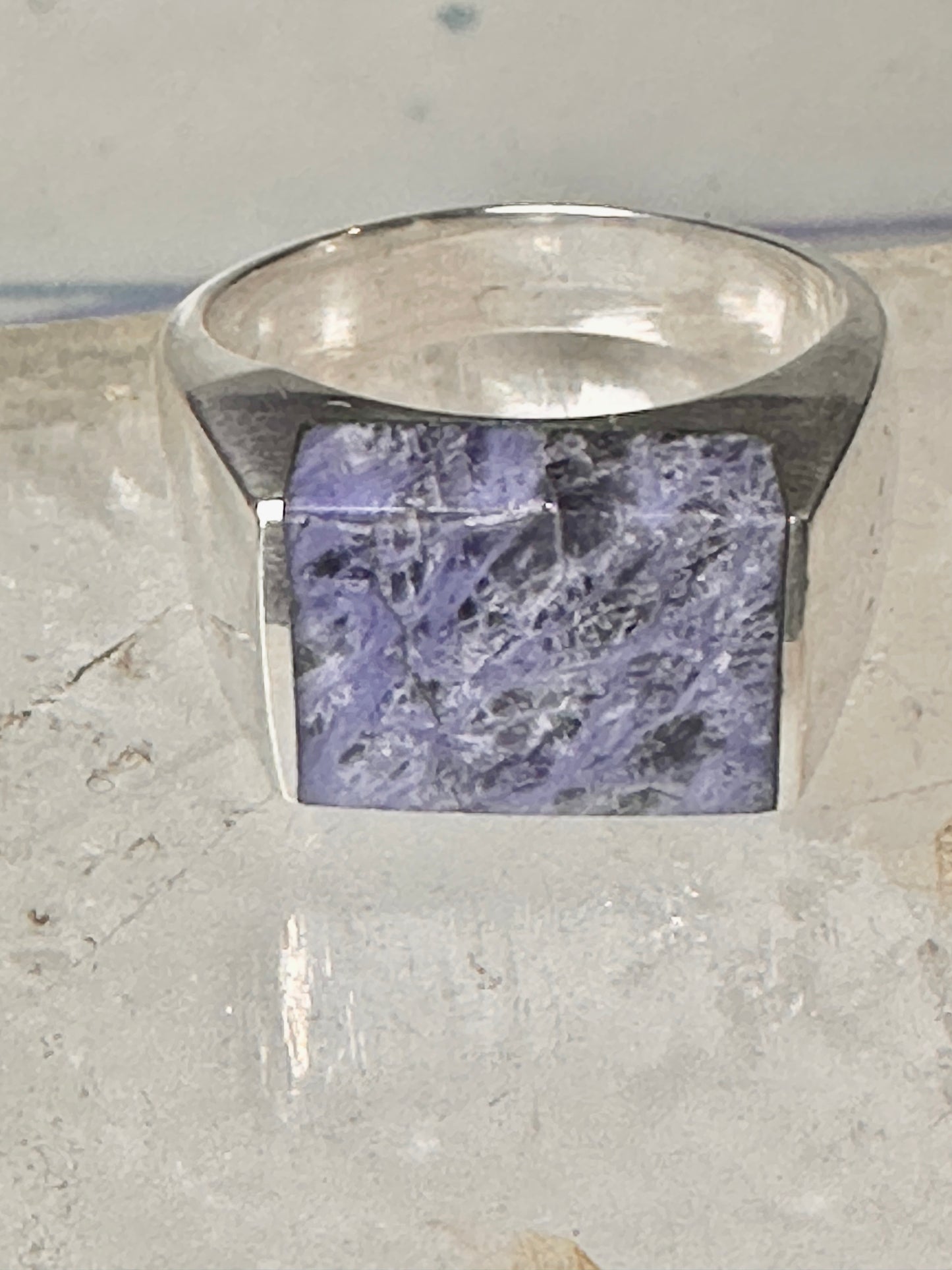 Sodalite ring size 12 southwestern sterling silver women men