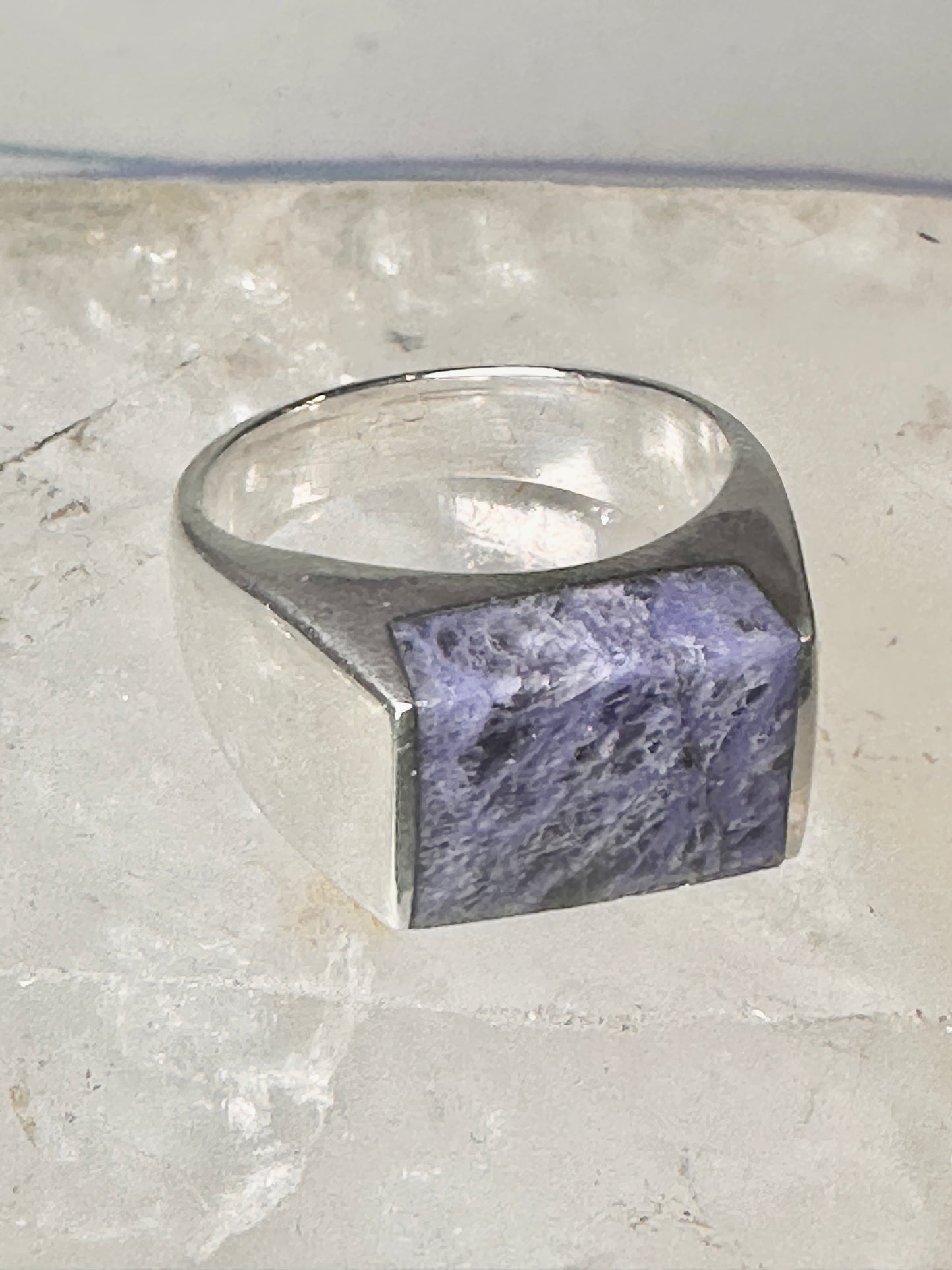 Sodalite ring size 12 southwestern sterling silver women men