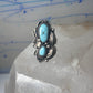 Navajo ring Turquoise leaves squash blossom sterling silver size 5.50 women girls