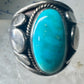 Turquoise ring Navajo Size 11.75 scalloped edge Sterling Silver women men