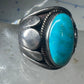 Turquoise ring Navajo Size 11.75 scalloped edge Sterling Silver women men