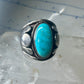 Turquoise ring Navajo Size 11.75 scalloped edge Sterling Silver women men