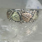 Black Hills Gold Ring wedding leaves band size 8.75 sterling silver women men